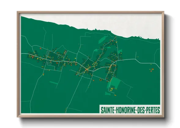 Une affiche de carte sur Sainte-Honorine-des-Pertes