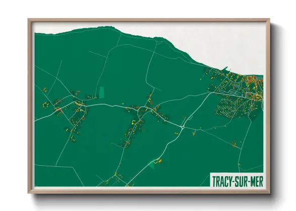 Une affiche de carte sur Tracy-sur-Mer