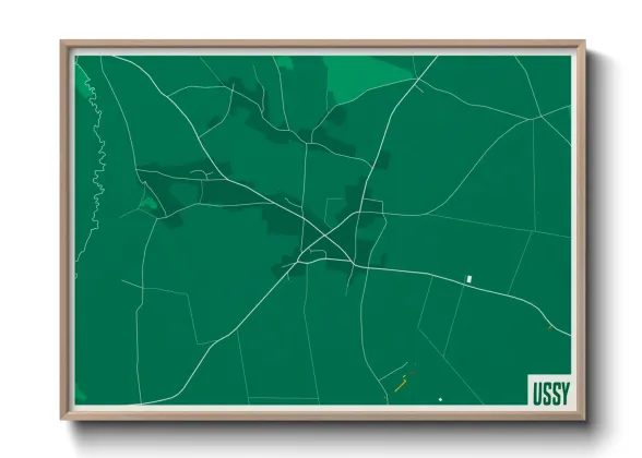 Une affiche de carte sur Ussy