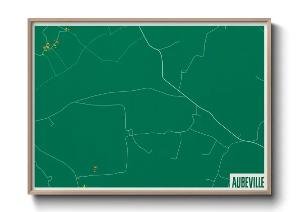 Une affiche de carte sur Aubeville