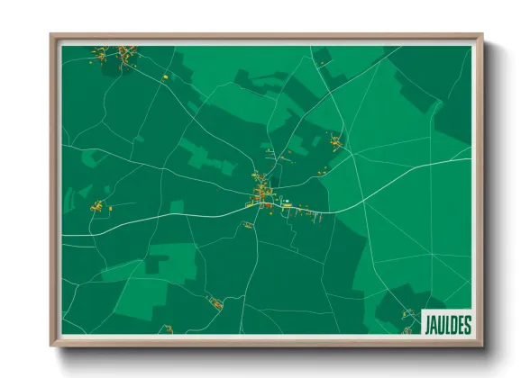 Une affiche de carte sur Jauldes