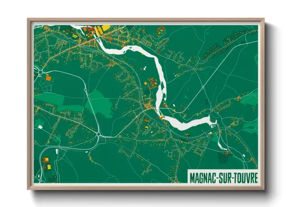 Une affiche de carte sur Magnac-sur-Touvre