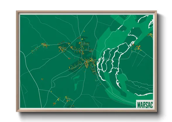 Une affiche de carte sur Marsac