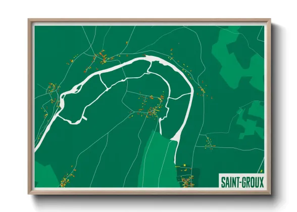 Une affiche de carte sur Saint-Groux