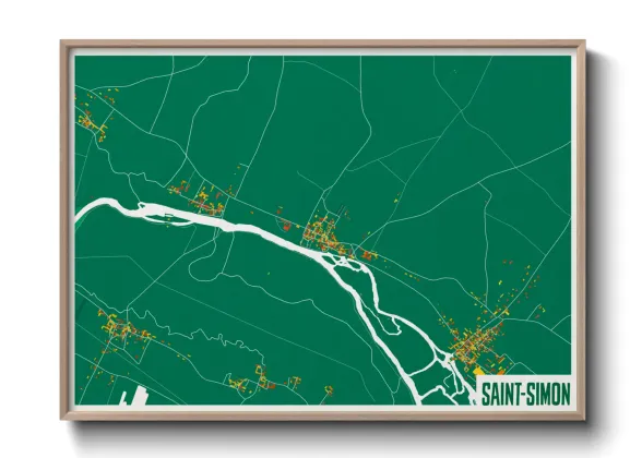 Une affiche de carte sur Saint-Simon