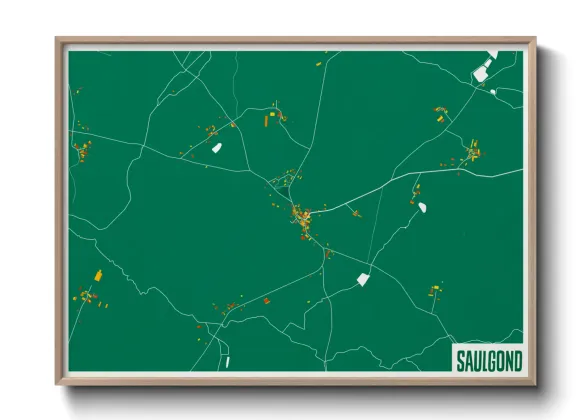 Une affiche de carte sur Saulgond