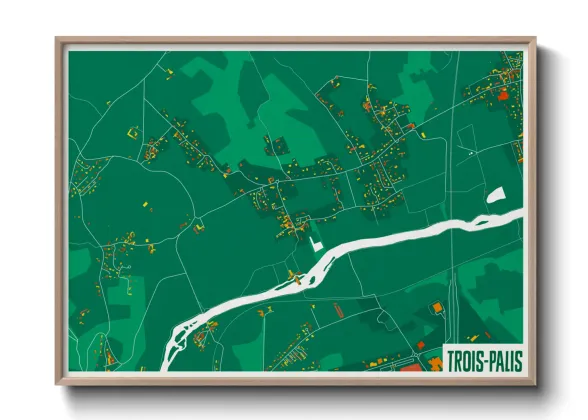 Une affiche de carte sur Trois-Palis