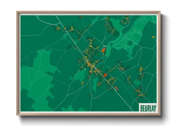 Une affiche de carte sur Beurlay