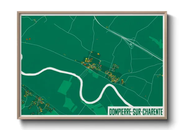 Une affiche de carte sur Dompierre-sur-Charente