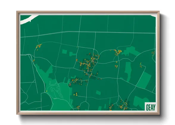 Une affiche de carte sur Geay