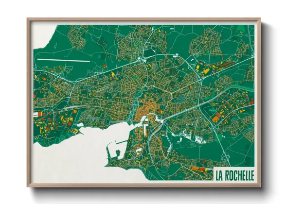 Une affiche de carte sur La Rochelle