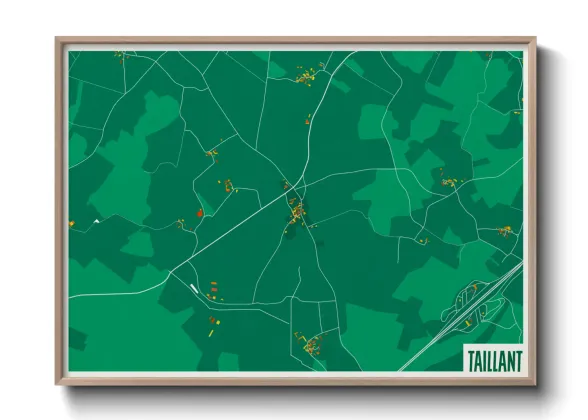 Une affiche de carte sur Taillant