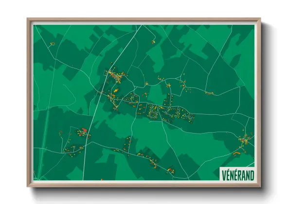 Une affiche de carte sur Vénérand