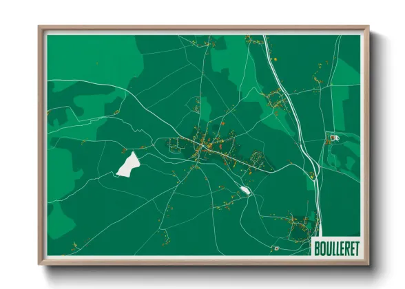 Une affiche de carte sur Boulleret