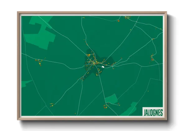 Une affiche de carte sur Jalognes