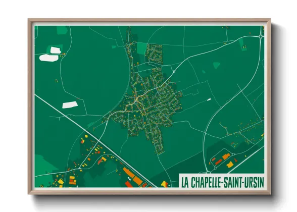 Une affiche de carte sur La Chapelle-Saint-Ursin