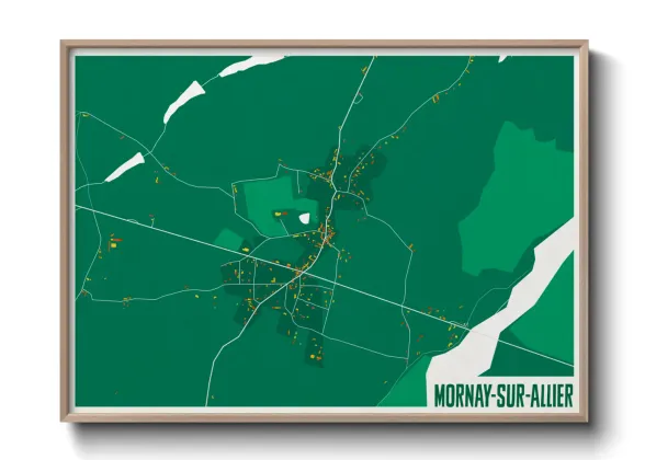 Une affiche de carte sur Mornay-sur-Allier