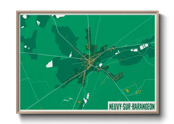 Une affiche de carte sur Neuvy-sur-Barangeon