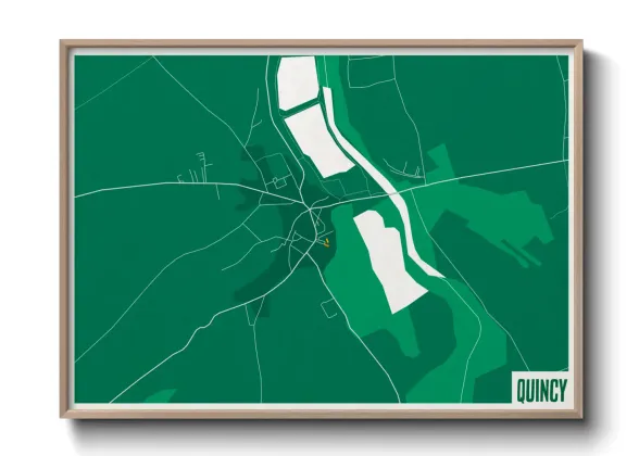 Une affiche de carte sur Quincy