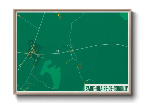 Une affiche de carte sur Saint-Hilaire-de-Gondilly