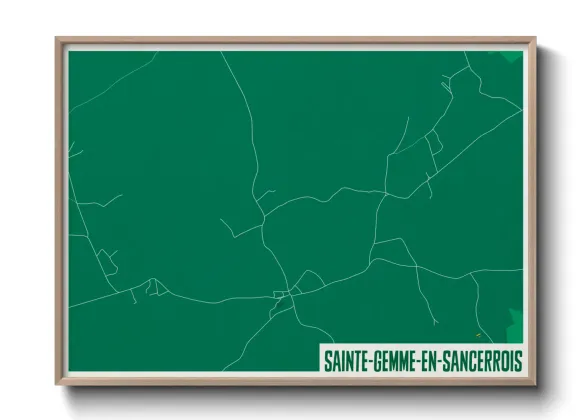 Une affiche de carte sur Sainte-Gemme-en-Sancerrois
