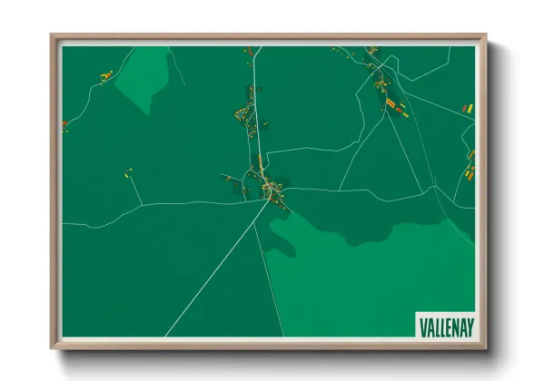Une affiche de carte sur Vallenay