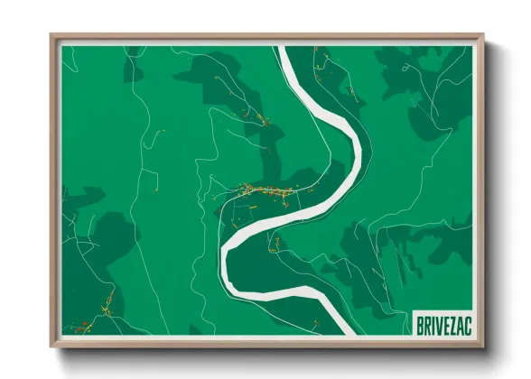 Une affiche de carte sur Brivezac