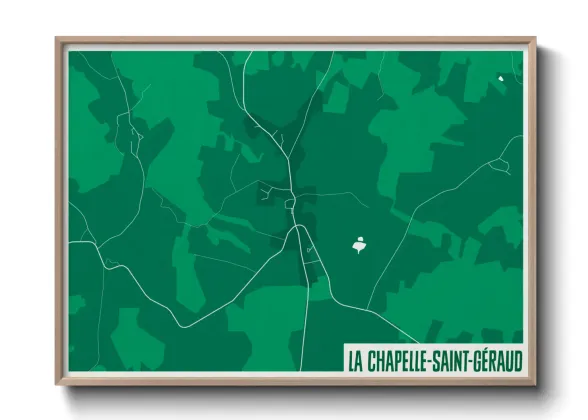 Une affiche de carte sur La Chapelle-Saint-Géraud