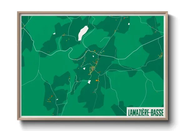 Une affiche de carte sur Lamazière-Basse