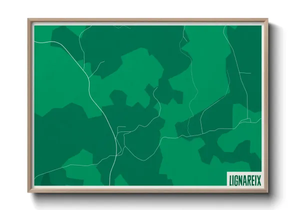 Une affiche de carte sur Lignareix