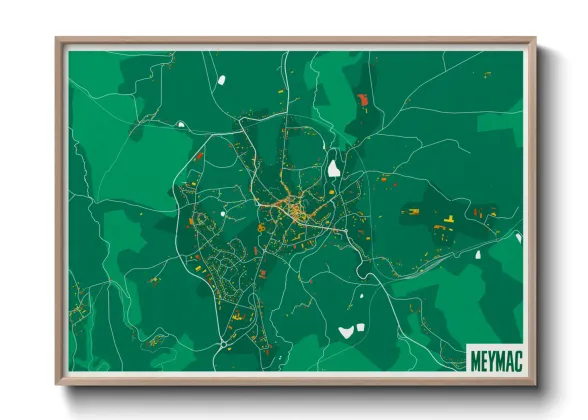 Une affiche de carte sur Meymac