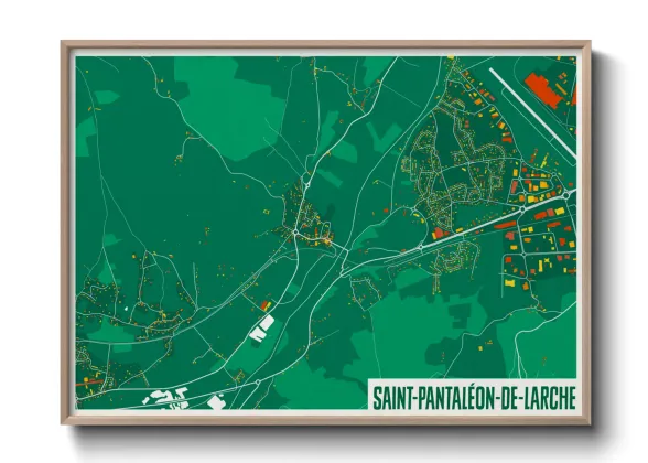Une affiche de carte sur Saint-Pantaléon-de-Larche