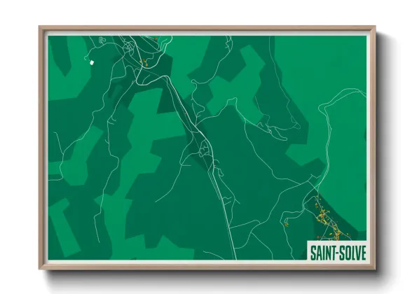 Une affiche de carte sur Saint-Solve