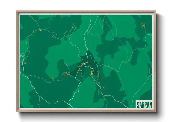 Une affiche de carte sur Sarran
