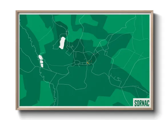 Une affiche de carte sur Sornac