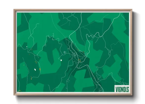 Une affiche de carte sur Vignols