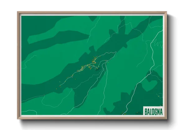 Une affiche de carte sur Balogna