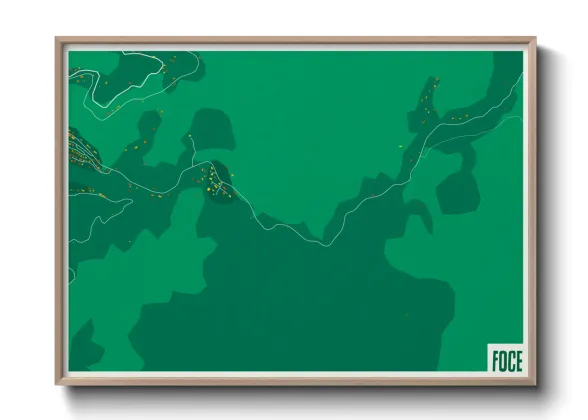 Une affiche de carte sur Foce