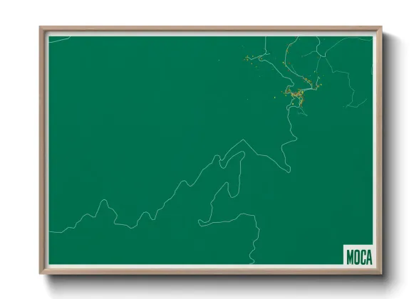Une affiche de carte sur Moca