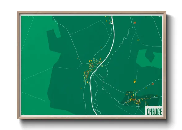 Une affiche de carte sur Cheuge