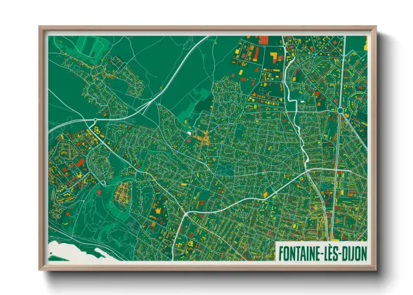 Une affiche de carte sur Fontaine-lès-Dijon