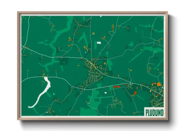 Une affiche de carte sur Pluduno