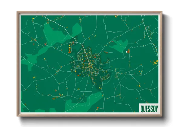 Une affiche de carte sur Quessoy
