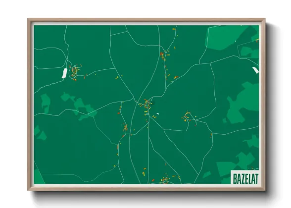 Une affiche de carte sur Bazelat