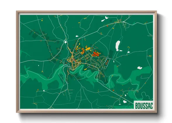 Une affiche de carte sur Boussac