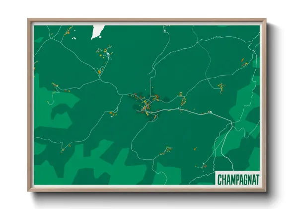 Une affiche de carte sur Champagnat