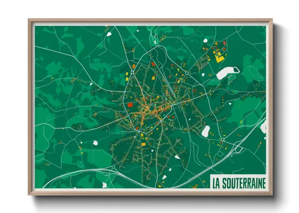 Une affiche de carte sur La Souterraine
