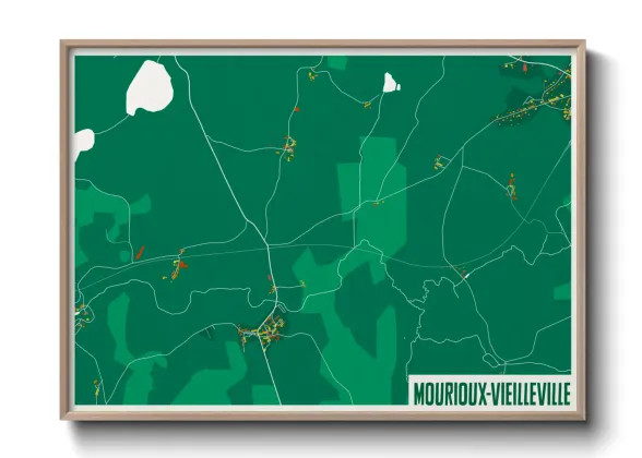 Une affiche de carte sur Mourioux-Vieilleville