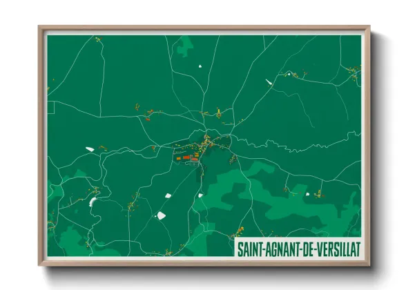 Une affiche de carte sur Saint-Agnant-de-Versillat