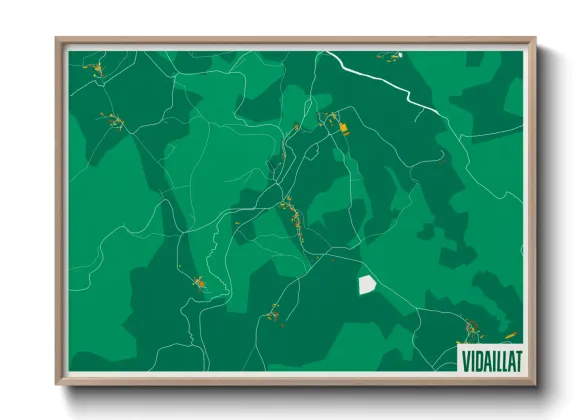 Une affiche de carte sur Vidaillat